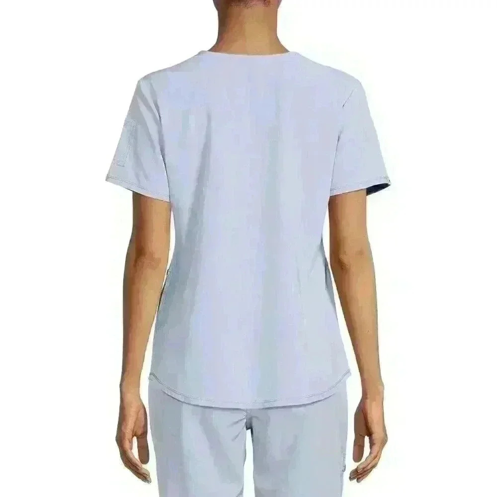 NWT Scrubstar Womens Active V-Neck Scrub Top Size XL 4-Way Stretch Blue Bliss - Picture 2 of 7